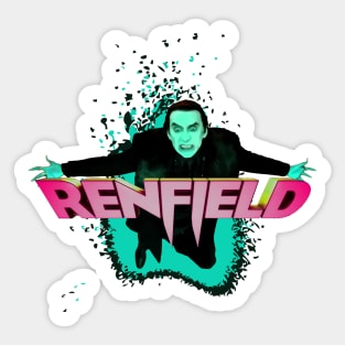 Renfield movie Nicolas Cage as count dracula fan works graphic design by ironpalette Sticker